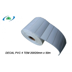 Decal PVC 20x20mm 4 tem
