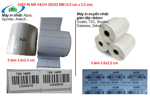 Mua cuộn giấy in mã vạch tem nhãn 35x22 mm in tem nhãn giá sản phẩm