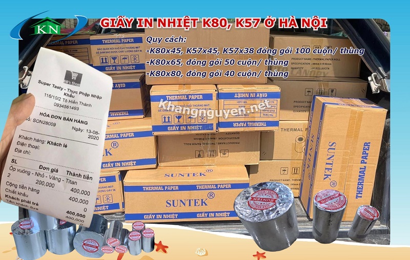 Chuyên giấy in nhiệt K80, K57 ở Hoàng Mai Hà Nội
