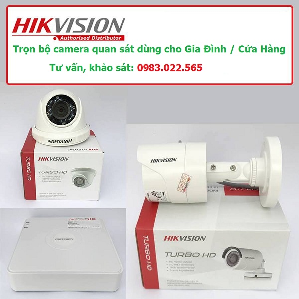 Lắp đặt trọn bộ camera Hikvision cho hộ gia đình và cửa hàng