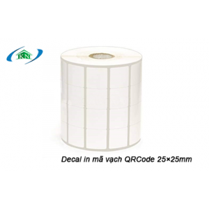 Giấy In Mã Vạch 4 Tem Vuông 25×25mm