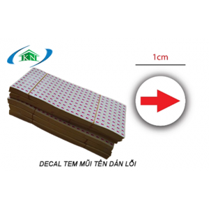 Tem mũi tên đỏ dán lỗi sản phẩm