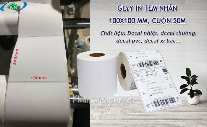 Đặt mua giấy in tem nhãn 100x100mm ở Hà Nội