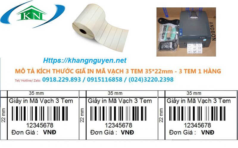 Bán giấy in decal 3 tem 1 hàng 35x22 giá rẻ Hoàng Mai Hà Nội