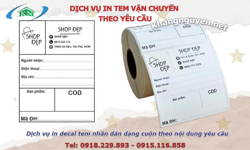 In tem vận chuyển theo yêu cầu ở Hà Nội