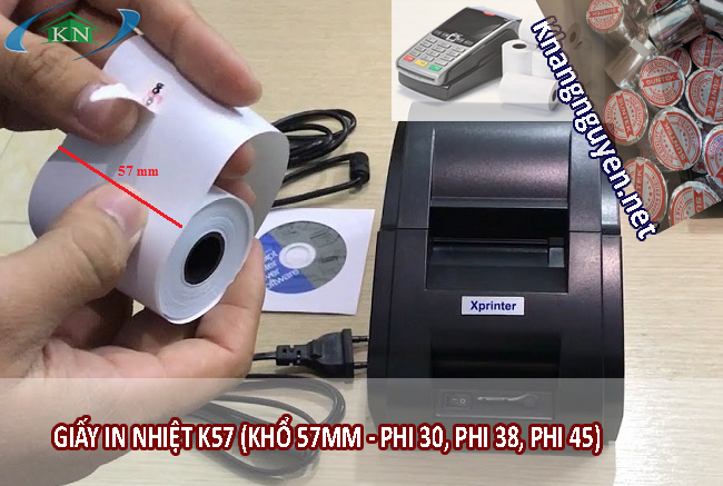 Giấy in nhiệt K57 dùng cho máy in khổ 58mm