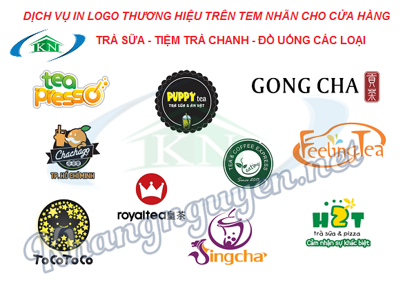 Dịch vụ in tem logo thương hiệu trà chanh trà sữa ở Hà Nội 