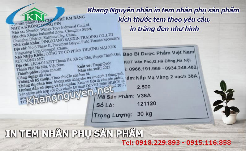 Dịch vụ in tem nhãn phụ ở Hà Nội